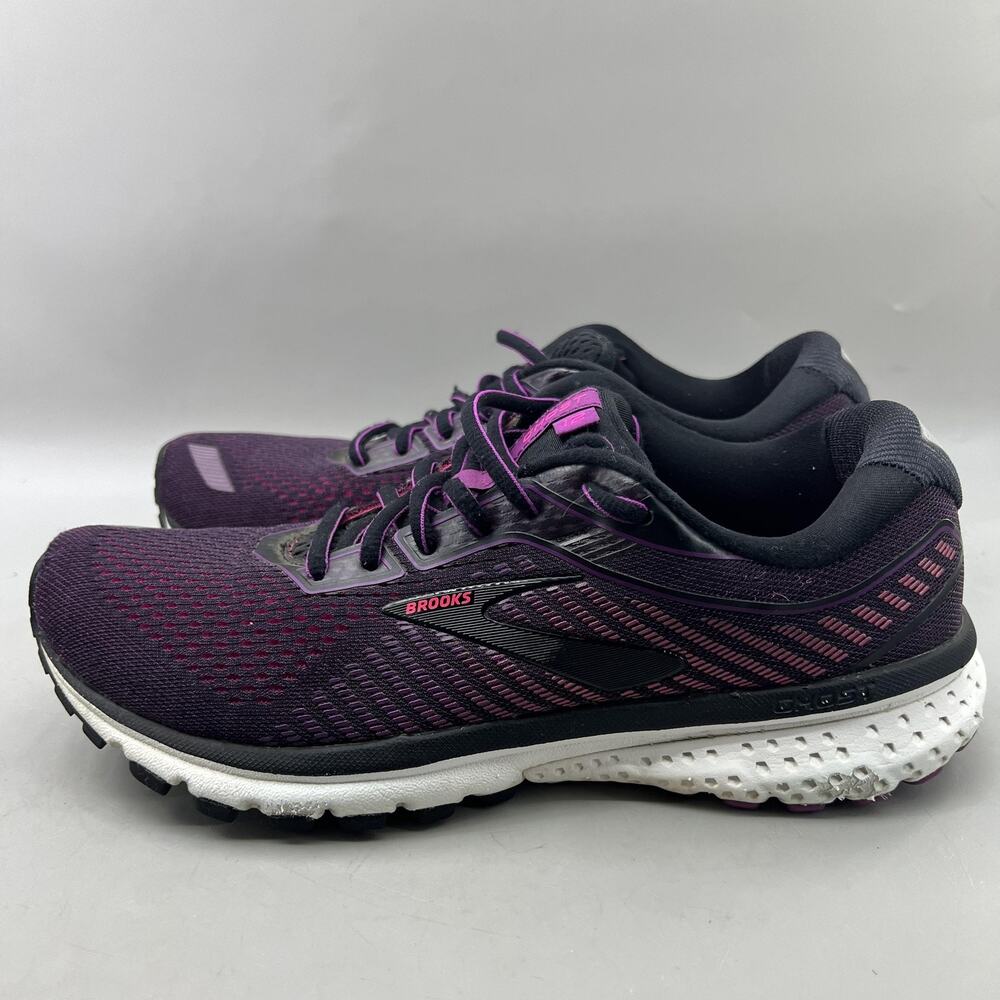 Brooks Ghost 12 Running Shoes Women Size 9 B Purple Mesh Comfort Low Sneakers - Picture 3 of 9